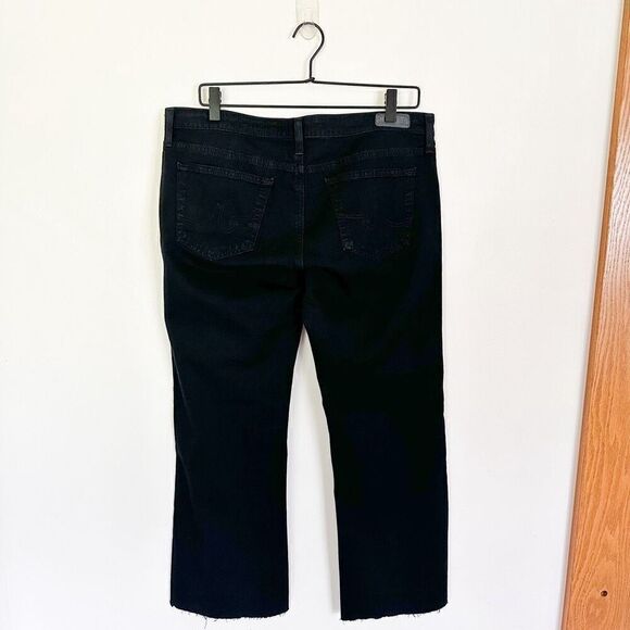 AG Adriano Goldschmied Anthropologie Women’s The Angel Bootcut Raw Hem Black Den - Picture 3 of 12